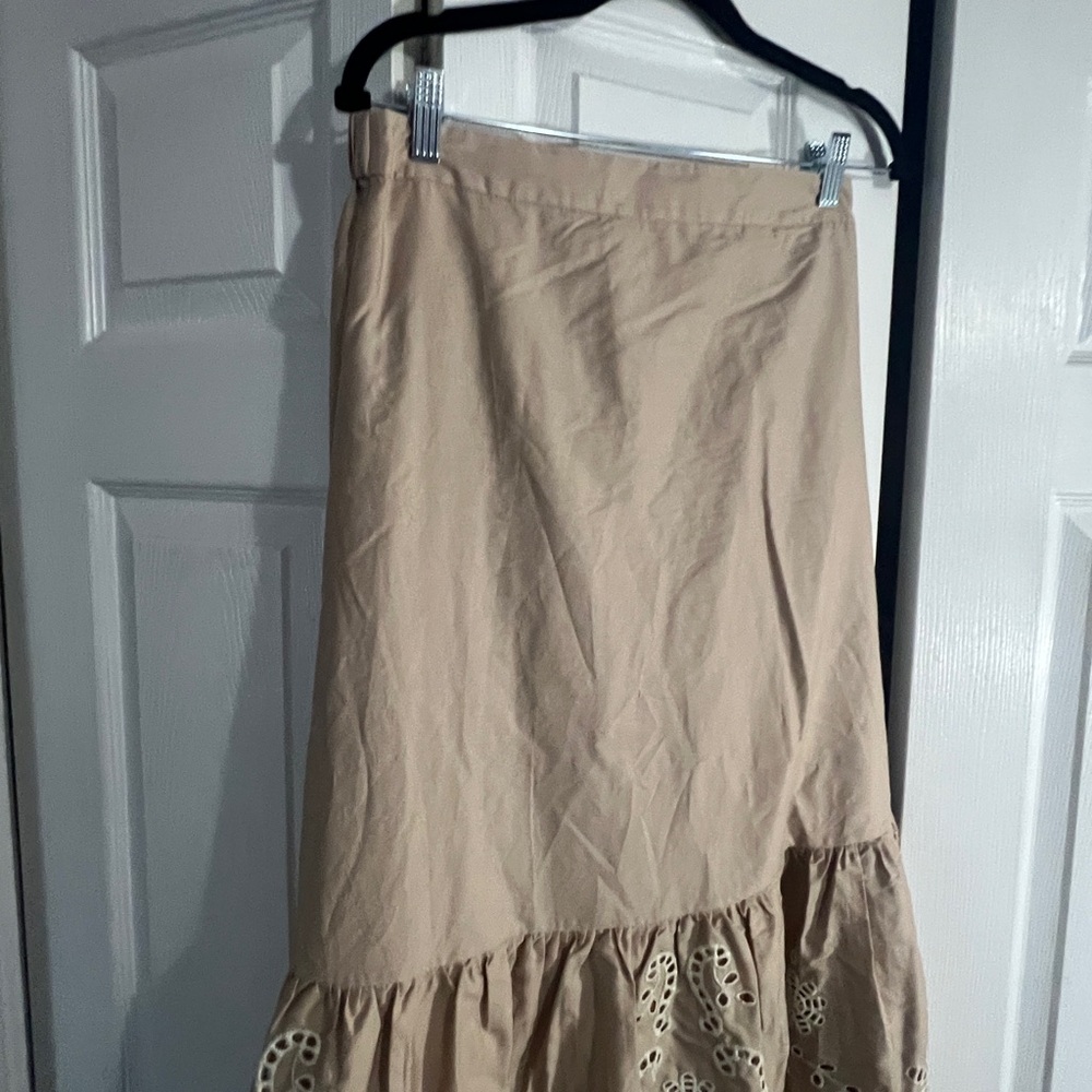 NWOT Moon River Tan Maxi Skirt with Embroidery - Picture 5 of 12
